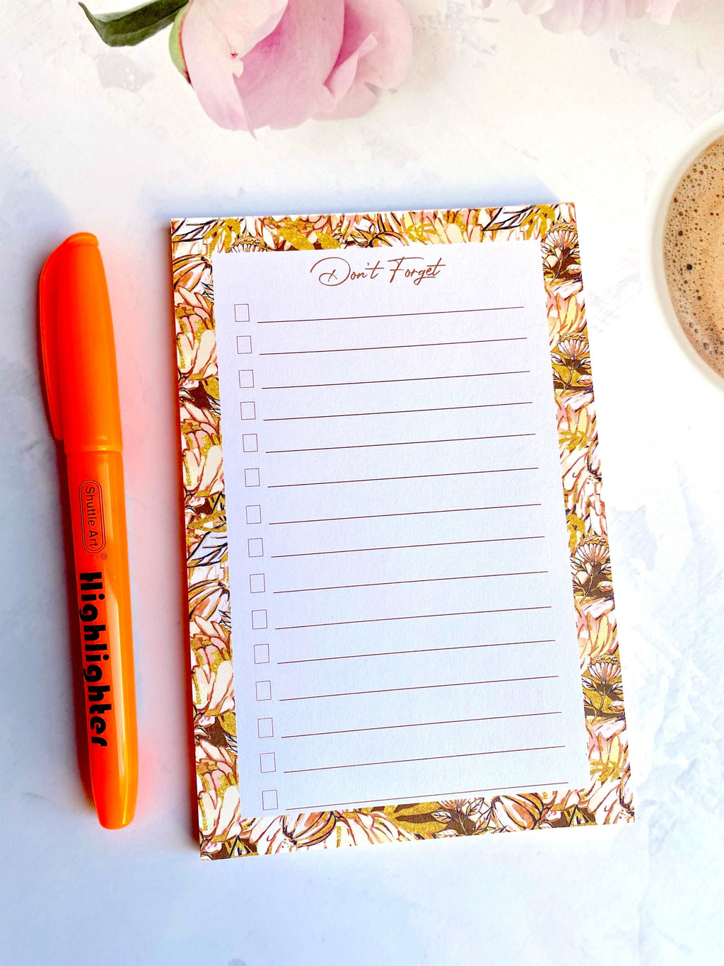 Autumn Fall Leaves Checklist Notepad Memo Sticky Notes