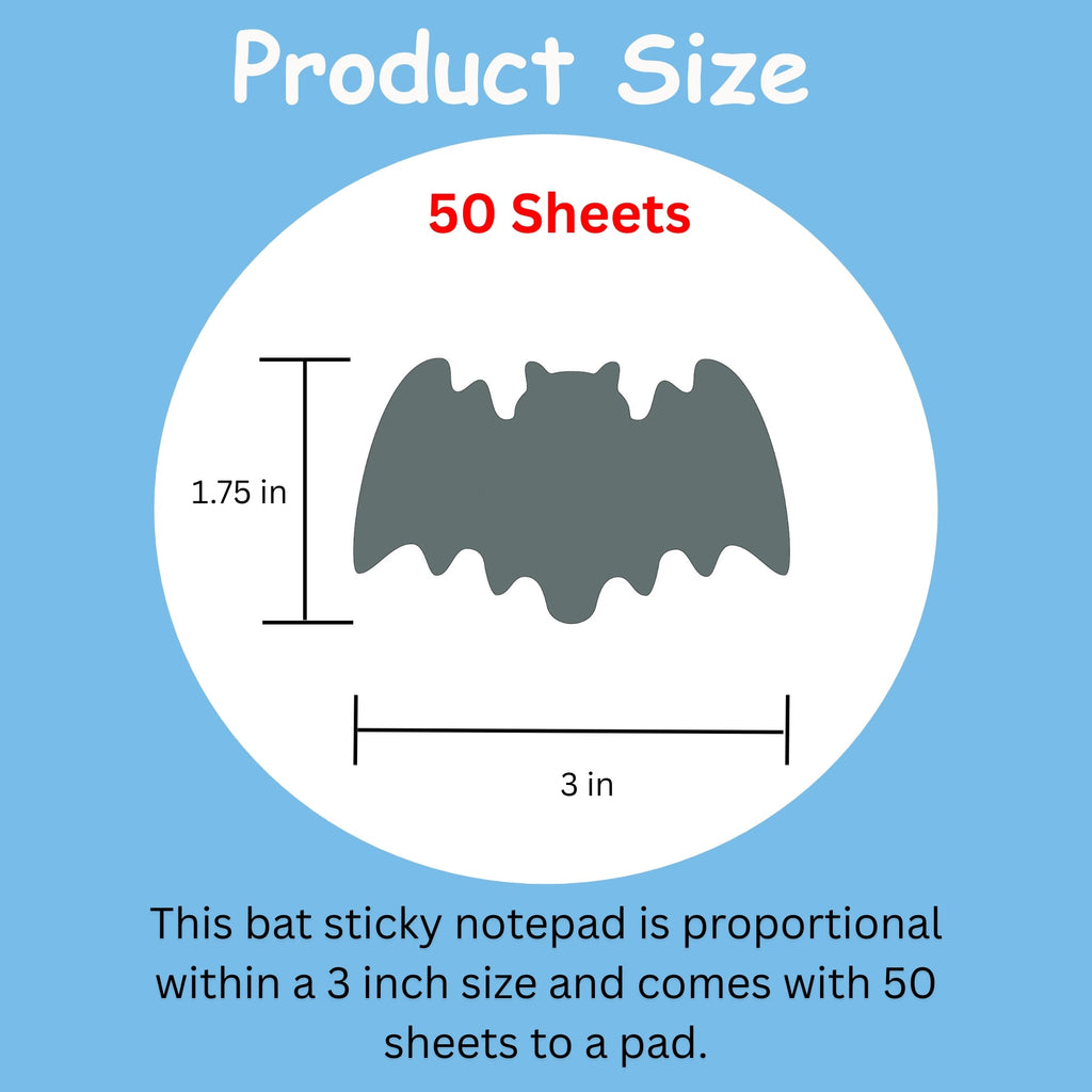 SHAPES ETC. Sticky Shape Notepad - Bat