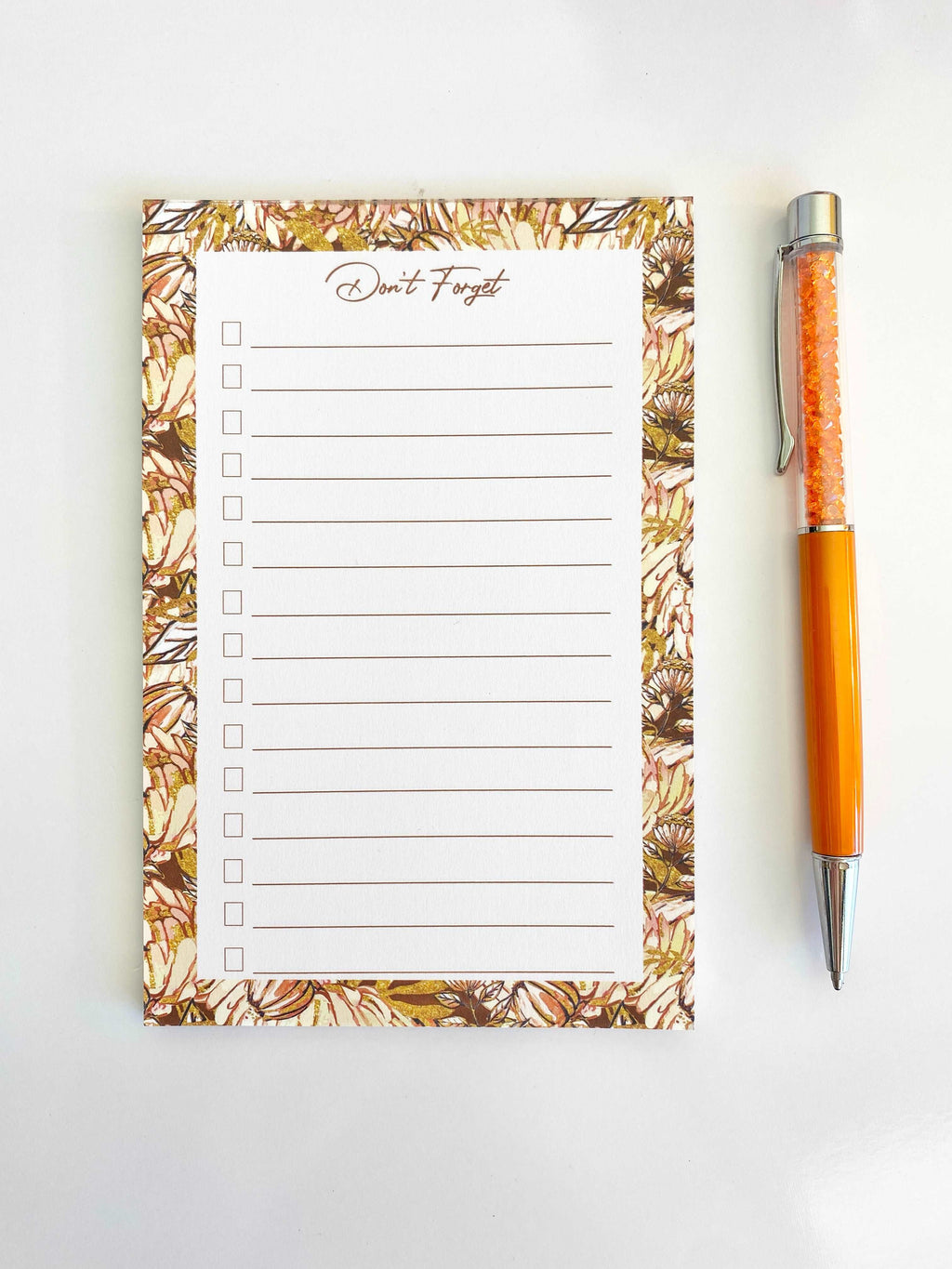 Autumn Fall Leaves Checklist Notepad Memo Sticky Notes
